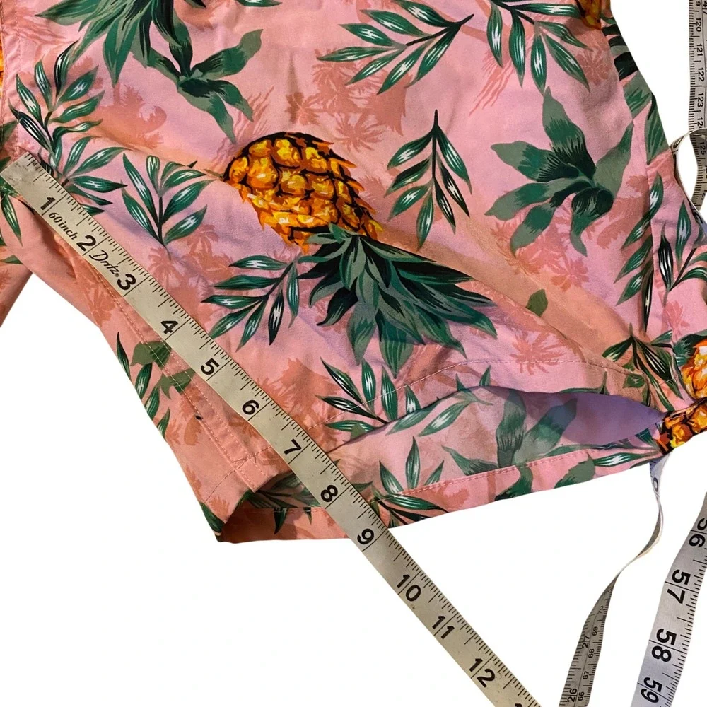 Good Vibes Pineapple Tropical Swim Trunks Shorts Men's Large Pink Beach Vacation